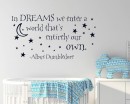 In Dreams We Enter a World thats Entirely Our Own Wall Decal Movie Quote Sign 